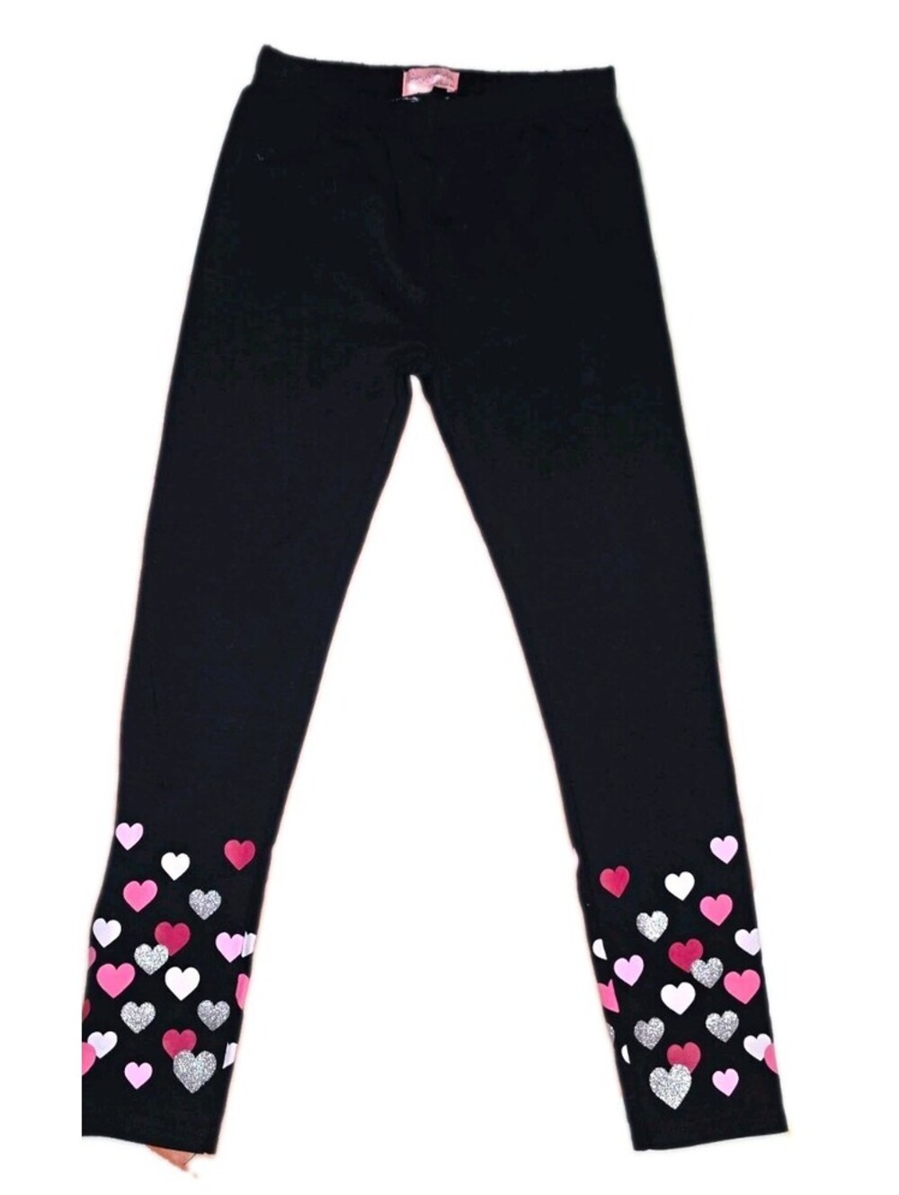 Freestyle Revolution Girls Size 8 Black Heart Print Leggings